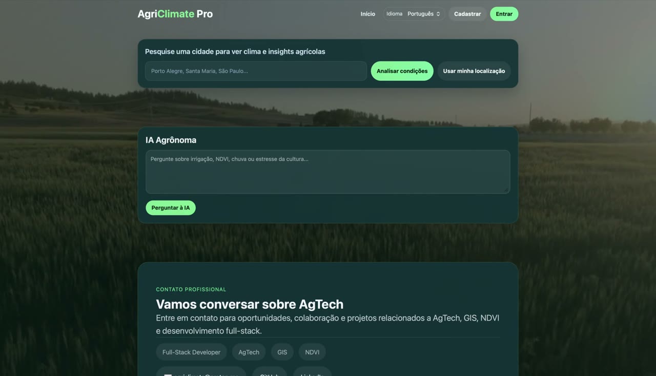 Prévia do projeto AgriClimate Pro